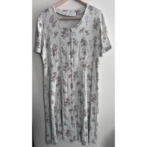 VTG S Roberts Women’s Dress Size 20 Floral Short Sleeve Cottage Core USA Made